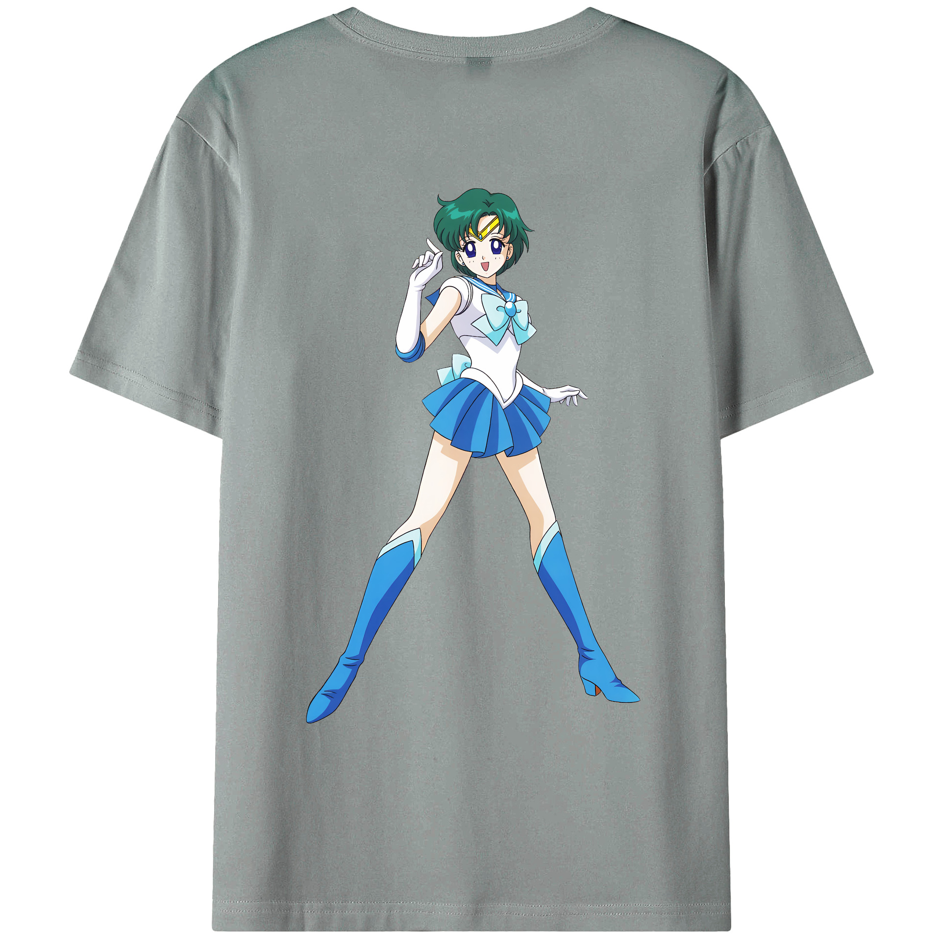 （画像用） 美少女戦士セーラームーン 海王 みちる（かいおう みちる） Sailor Moon Kaiou Michiru 綿100％ メンズ半袖Tシャツ（バックプリント） 通気性